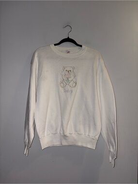 Jerzees | White Vintage Bear Sweatshirt